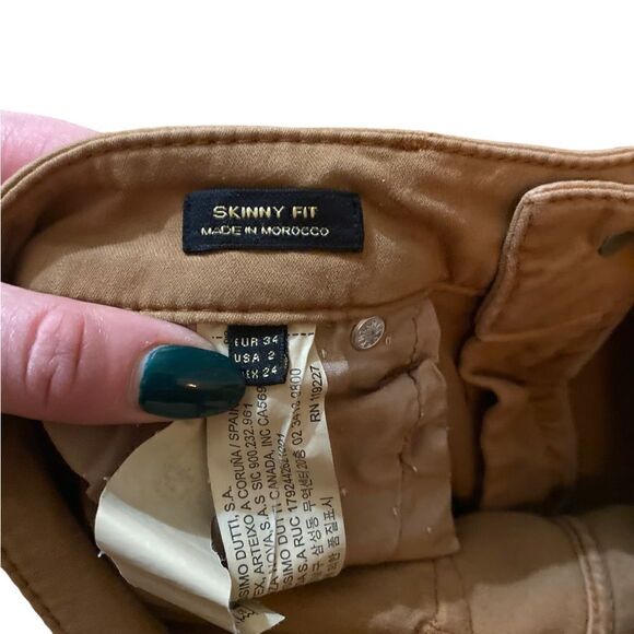 Massimo Dutti Womens Skinny Fit Jeans Size 2 Camel - Picture 5 of 6
